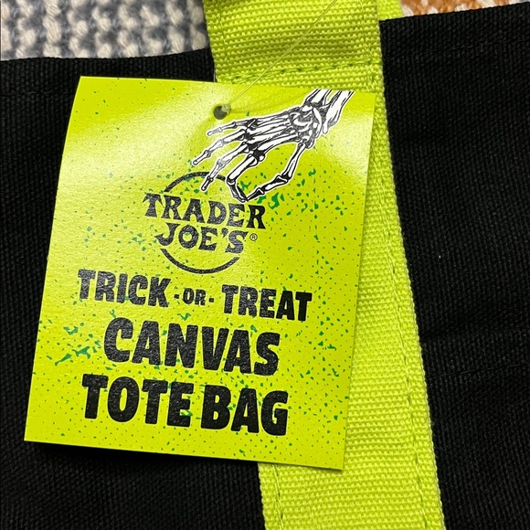 NWT Limited Edition Trader Joe’s Trick or Treat Black Green and Purple Mini Tote - Picture 2 of 7